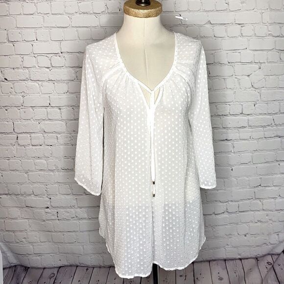 Rachel Zoe‎ Maternity Long Blouse Cover-Up White S - Picture 2 of 7